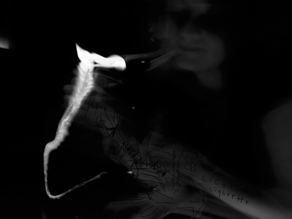 David Lynch - Light cigarette #4, 60 x 80 cm