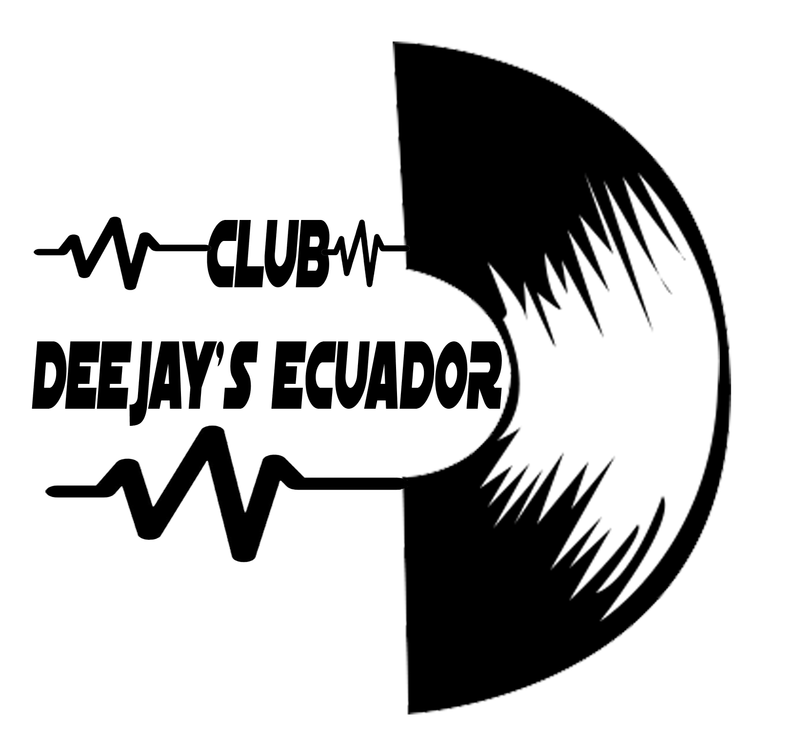 LOGO CLUB DEEJAYS ECUADOR B/N