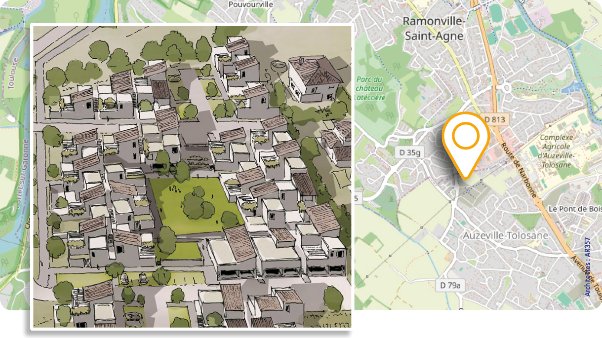 Habitat participatif Auzeville, situation
