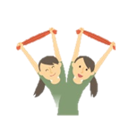 タオルストレッチのイラスト