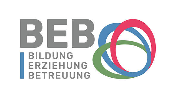Die Buchstaben BEB und drei in sich verschlungene Ringe
