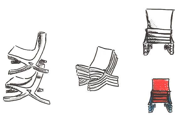 A Stacking hommage - Barcelona Chair - Croquis