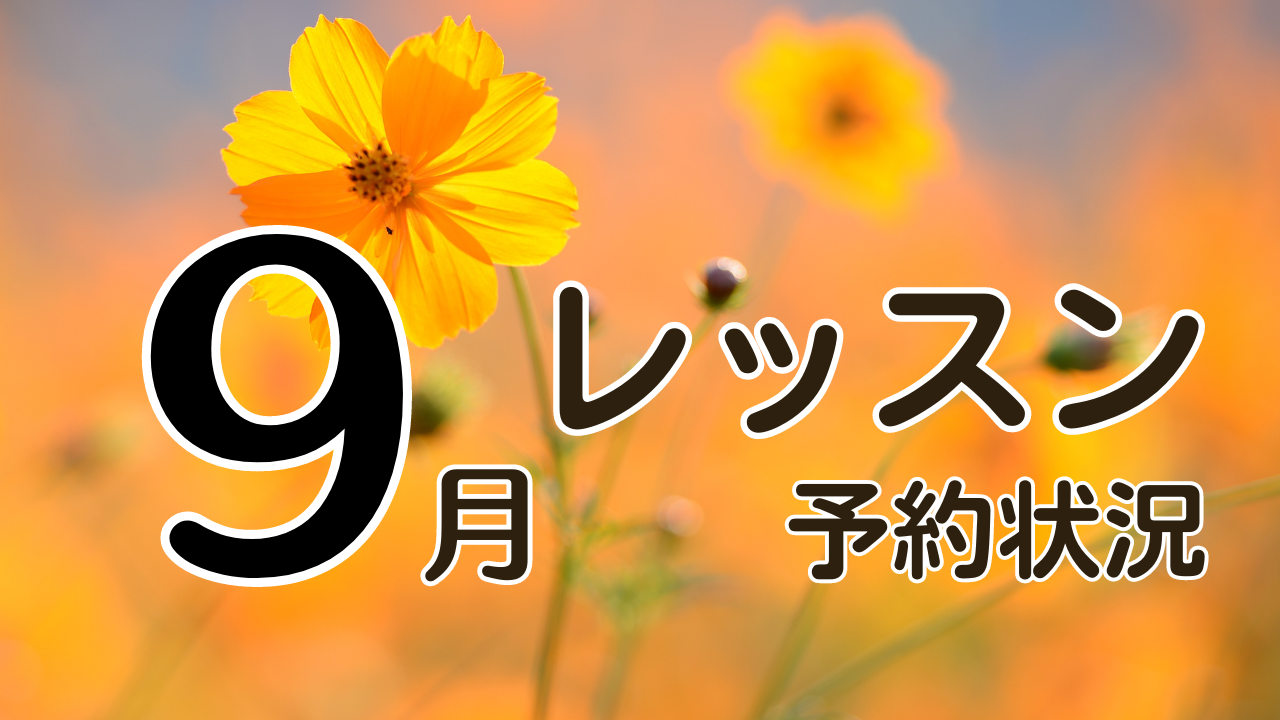 9月レッスン予約状況ご案内です