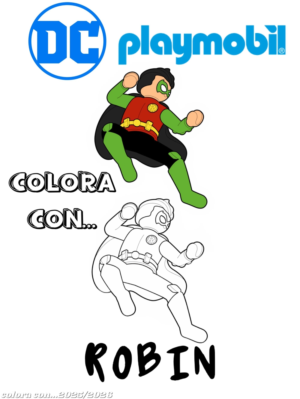 Colora con... Robin (DC Playmobil) - Antonino33