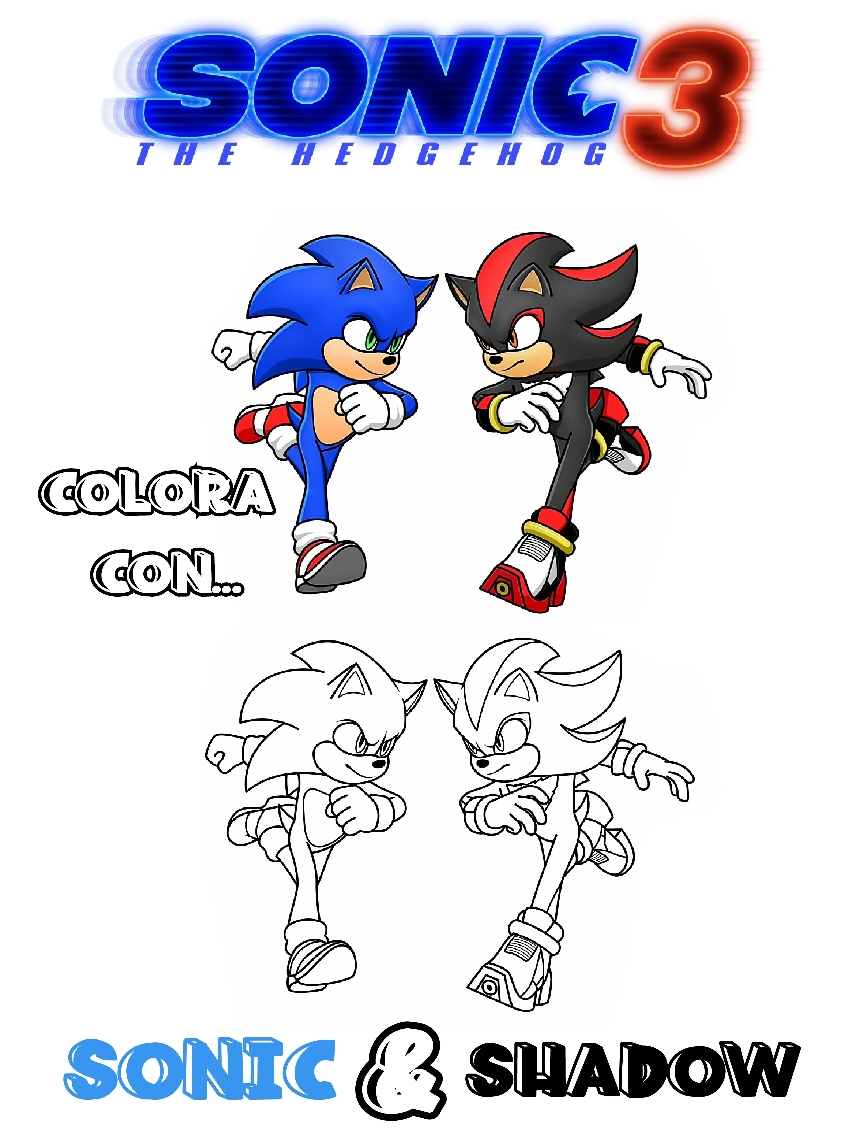 Colora con... Sonic & Shadow (Sonic 3 il film)