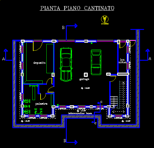 PIANTA CANTINATO VILLA DI PROGETTO - ACIREALE