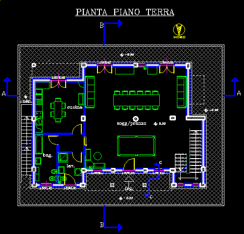 PIANTA TERRA VILLA DI PROGETTO - ACIREALE