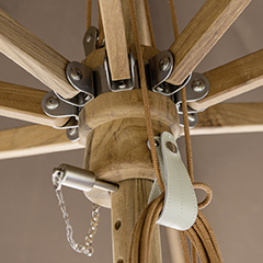 Glatz Teakwood Sonnenschirm aus Teakholz mit Seilzug