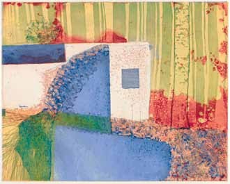 Susann Poenisch,Hippolytes Bungalow, Farbradierung und Aquatinta, drei Druckplatten, 39,7 x 49 cm, 2014