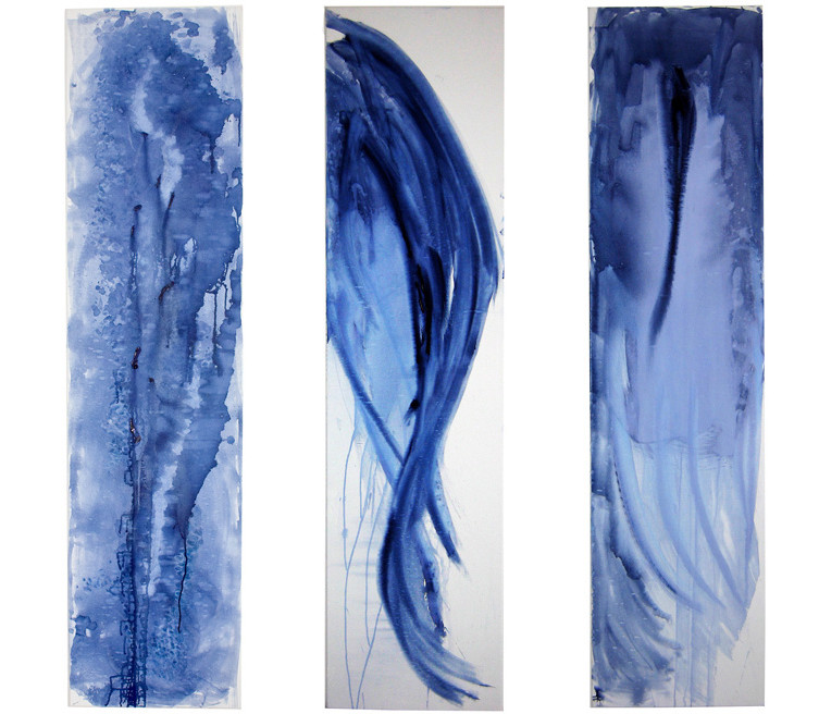 November Mood 1, 2, 3, 5 - 40 x 160 cm - Aquarell auf Leinwand - 2007