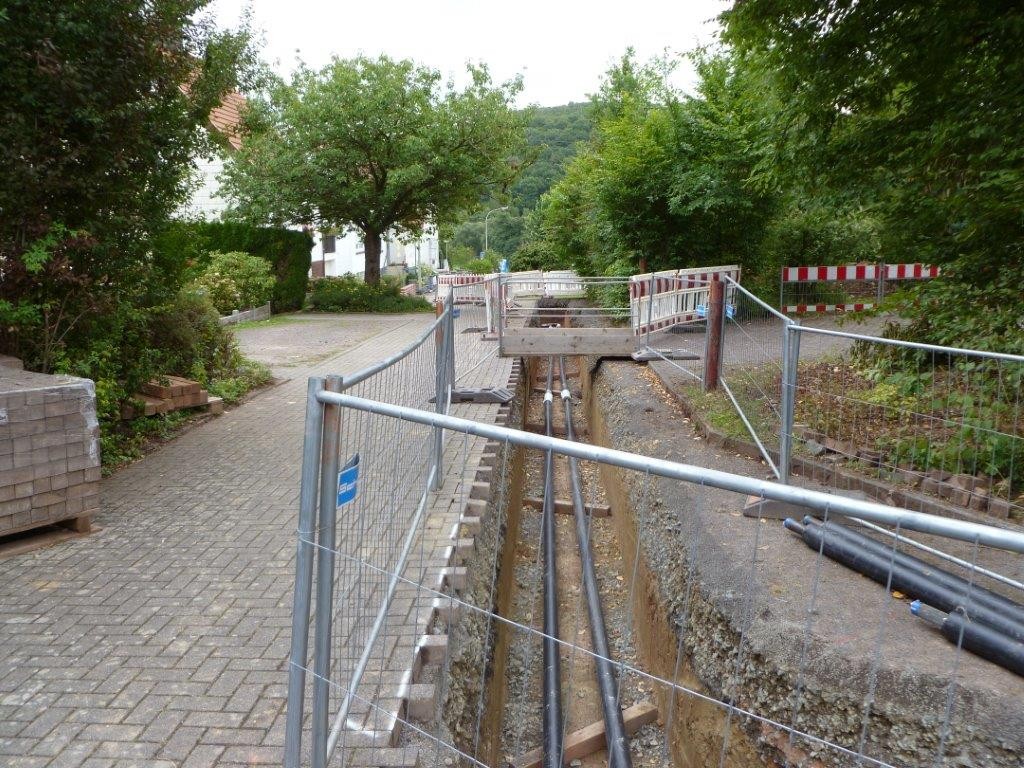 Dörrenbach, Auf den Acker, Tiefbau mit Rohrverlegung 