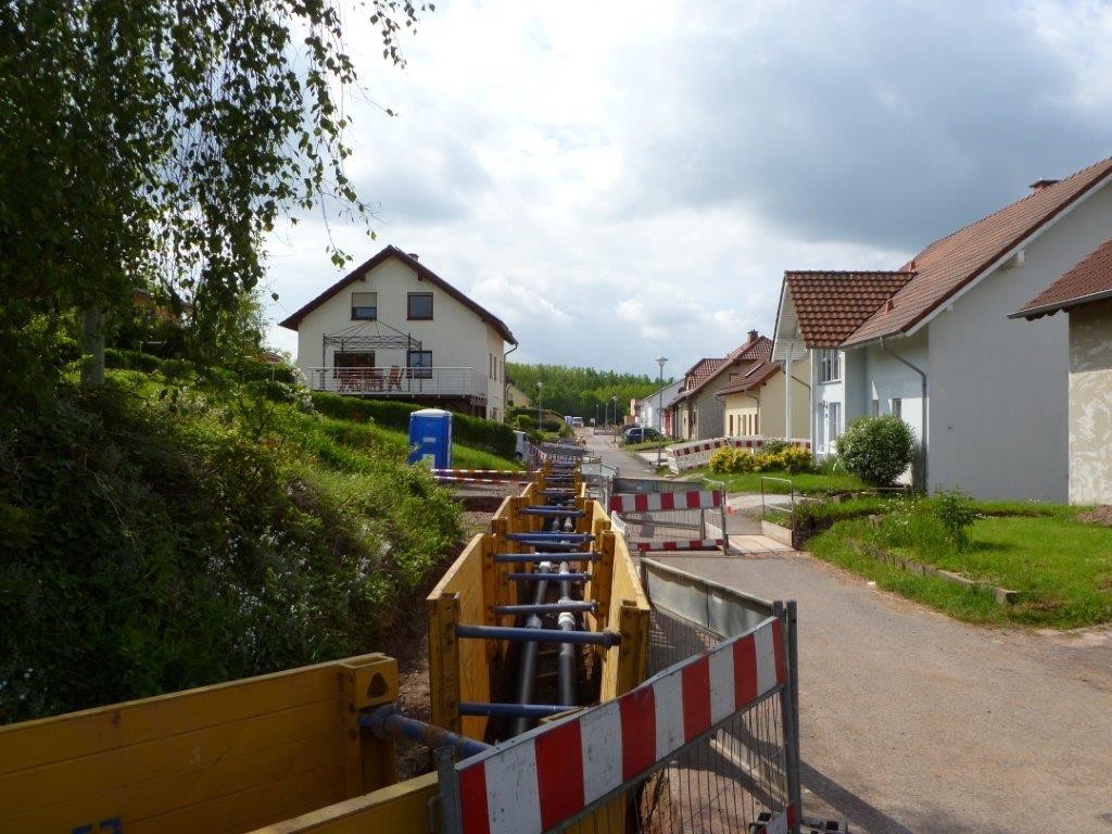 Dörrenbach, Auf der Nill -Zum Tal, Bauarbeiten Rohrleitungen 