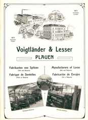 Plauen, Stresemannstraße 48, Geschäftsanzeige der Firma Voigtländer & Lesser