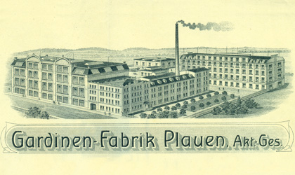 Plauen, Hammerstraße 60, Gardinenfabrik um 1912