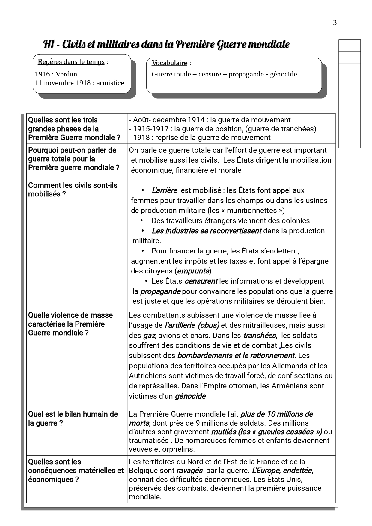 Fiche De Révision Brevet Géographie Pdf H1. CIVILS ET MILITAIRES DANS LA 1GM - Site d'Histoire et de géographie du collège Jacques Roumain