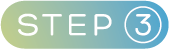 Grafisches Element mit der Aufschrift „STEP 3“ in weißer Schrift auf grün-blauem Farbverlauf – zeigt den dritten Schritt eines Prozesses auf juliaandfriends.de.