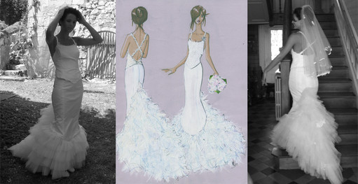 Robe de mariée serré sale