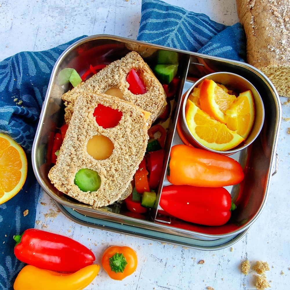 Gesunde Jausenbox Einkorntoastbrot