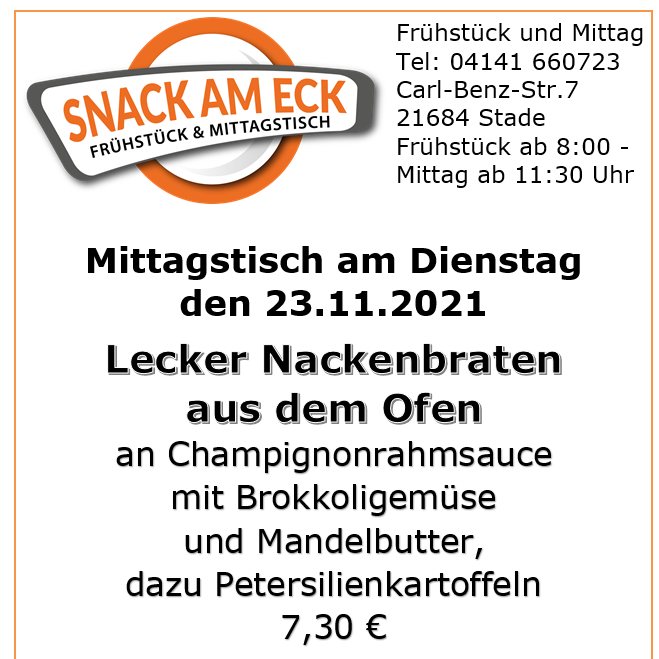 Mittagstisch am Dienstag den 23.11.2021: 