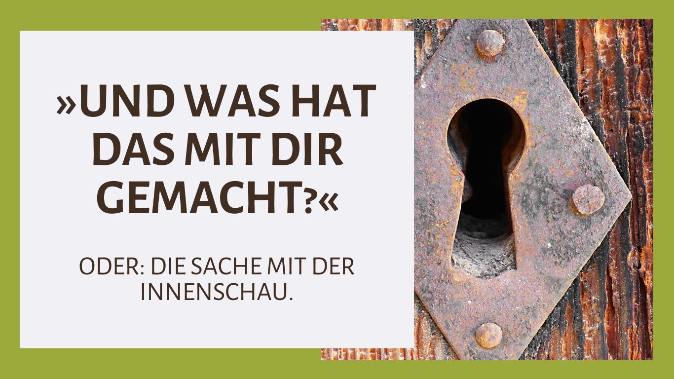 »Und was hat das mit dir gemacht?« – ODER: Die Sache mit der Innenschau