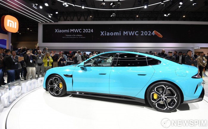 写真は小米（シャオミ）が発表した電気自動車「SU7」【写真＝ニュースピン通信社DB】