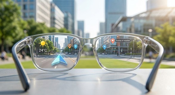 パネル、光学、素材技術が完全に融合した次世代ARグラスの将来像（制作：Gemini）