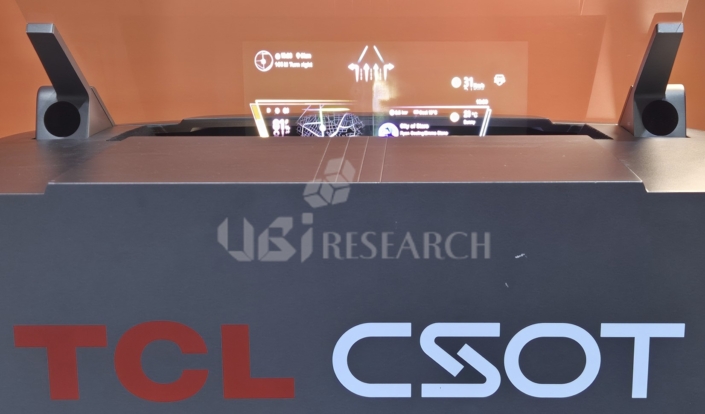 ICDT 2026でデモが行われた45,000nits超高輝度のTCL CSOT 14.3インチP-HUDディスプレイ(出典：UBIリサーチ)