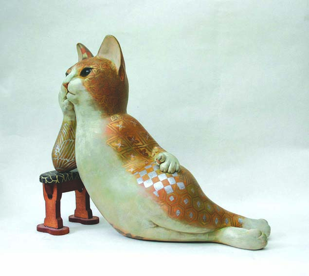 Japanese Beauty  2012　桐塑　ガラス　アクリル着彩