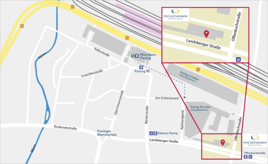 Anfahrt zur Praxis in München Pasing