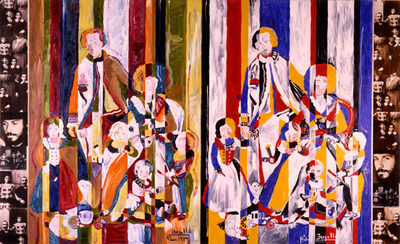 La Familia, technique mixte, 3m80 x 2m, 1989