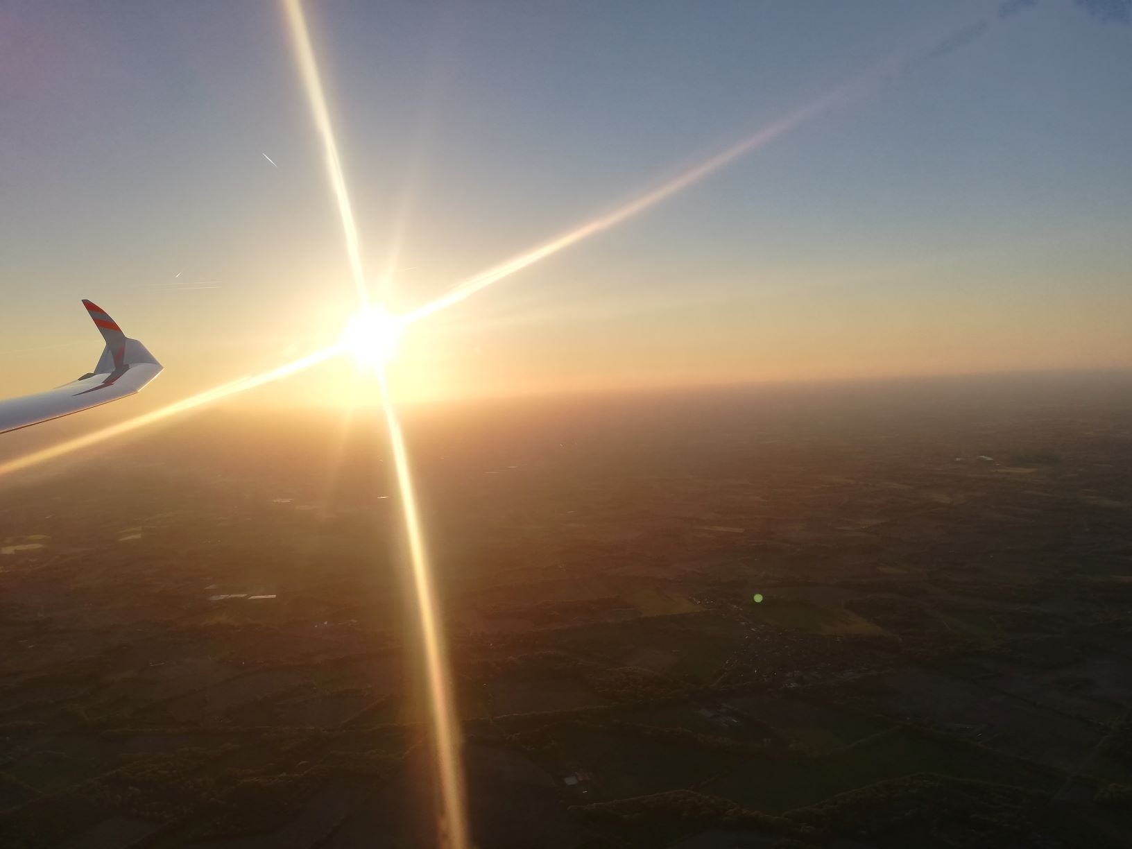 Sonnenuntergang nach dem ersten 1.000 km Flug von Stadtlohn aus