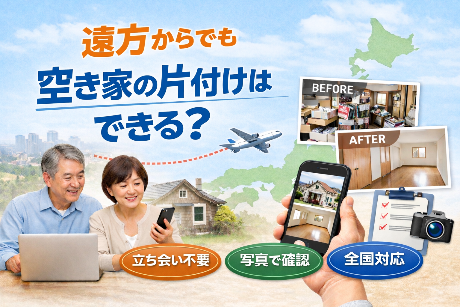 遠方からでも空き家の片付けはできる？立ち会い不要の流れ
