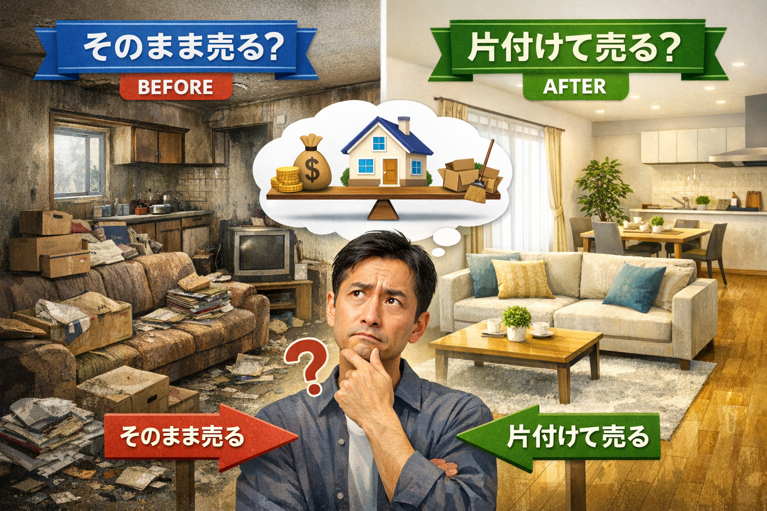 空き家は片付けてから売る？そのまま売る？判断基準をわかりやすく解説