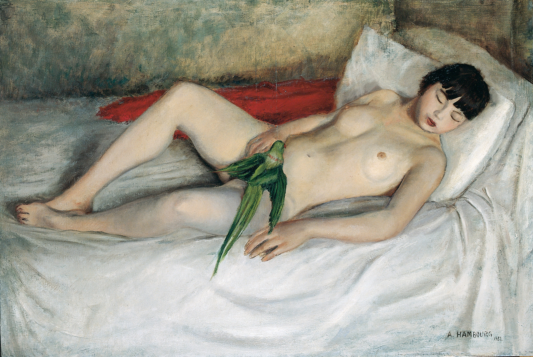 La Femme à la Perruche ou la Lédat au perroquet 1932 89x130cm NU7