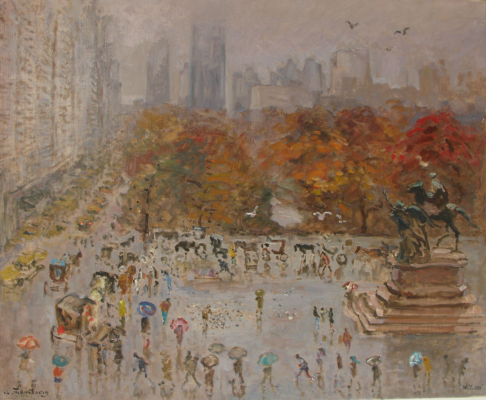 Automne à NY 1985 73X60cm