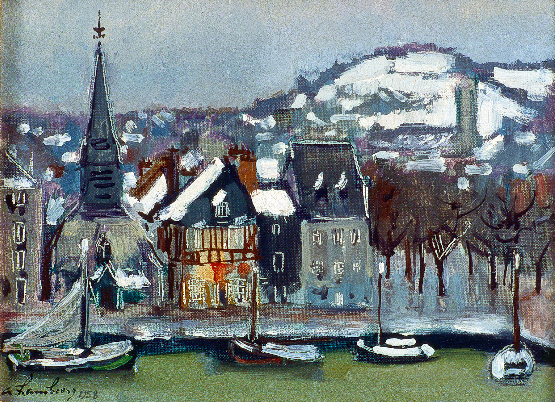 «Neige sur St Etienne» 1958, 16cmx22cm, HF127