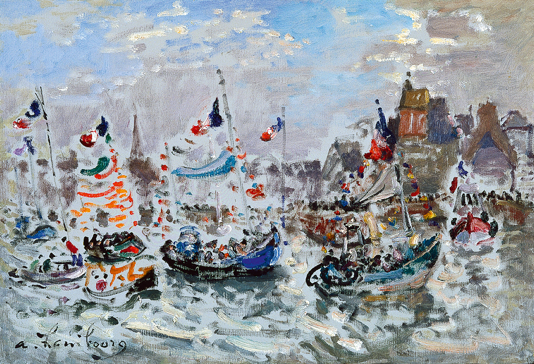 «Pentecôte à Honfleur» 1989, 50cmx73cm, BEF 134