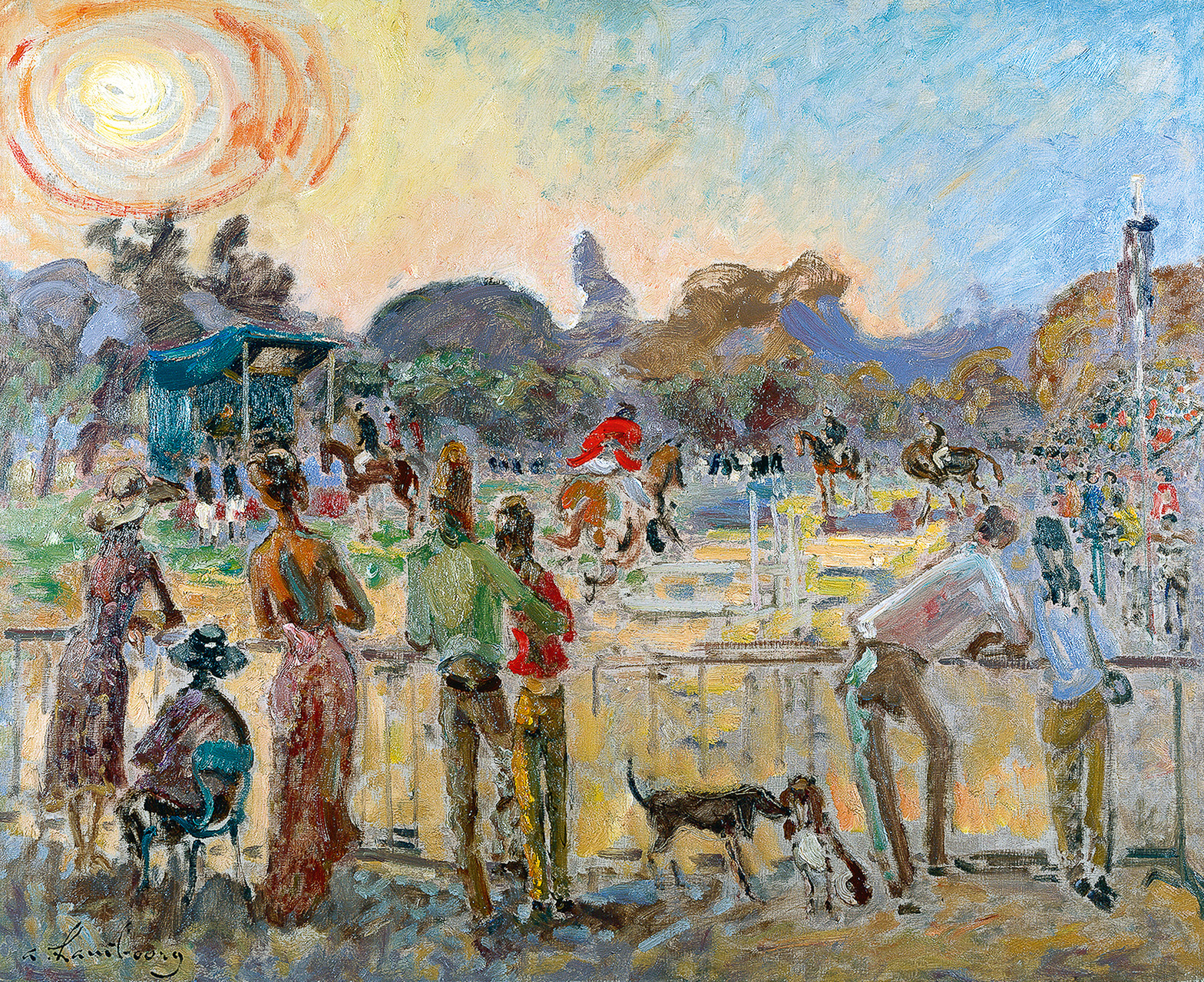 «Concours hippique à Honfleur» 1971, 81cmx100cm, EQ82