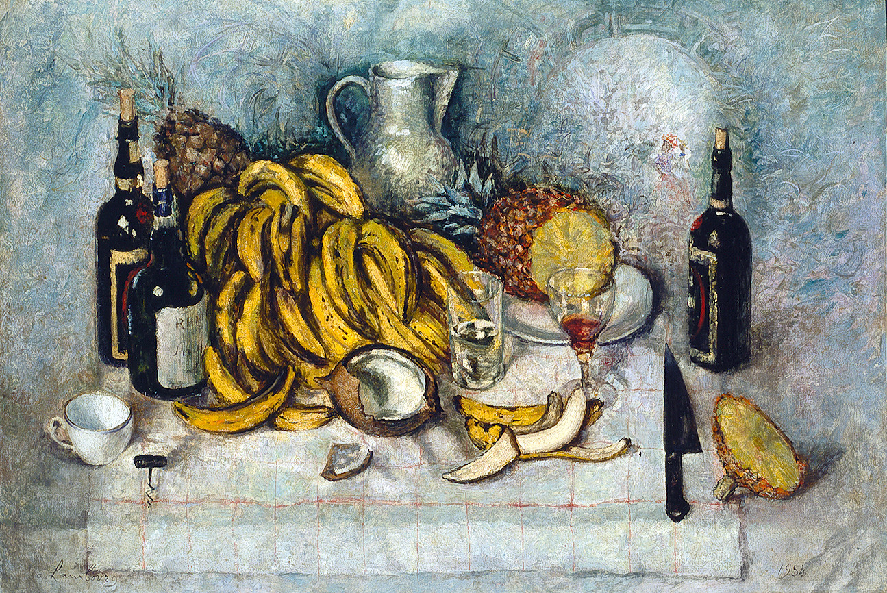 1954 (nature mortes aux fruits exotiques) 1954 90x130cm réalisé pour le navire le Guadeloupe DEC11ret