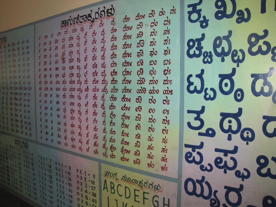 Kannada ist etwas umfangreicher als unsere Sprache