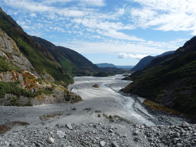 Blick vom Gletscher ins Tal