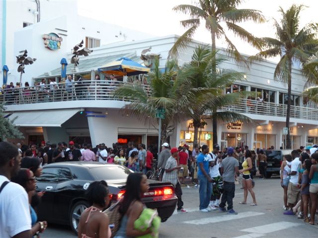 Ocean Drive in South Beach .... Spring Break Chaos