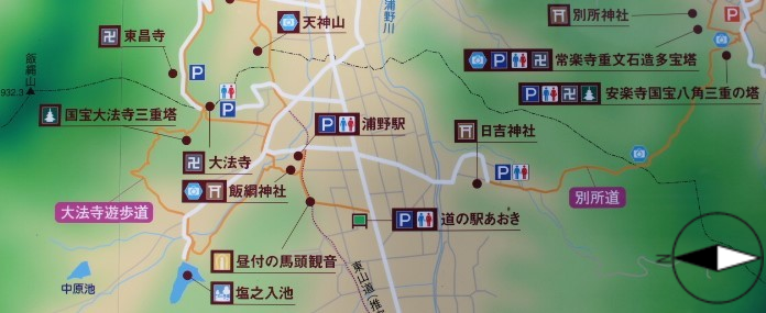 大法寺遊歩道　別所道　地図