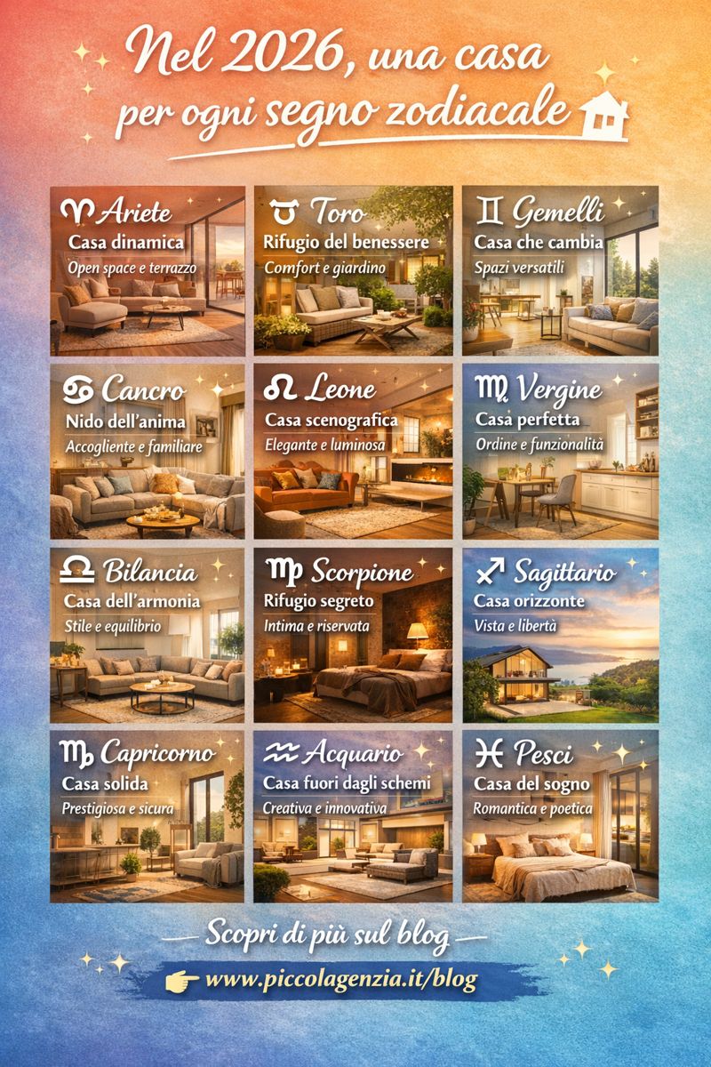 Nel 2026 🏡 una casa per ogni segno zodiacale