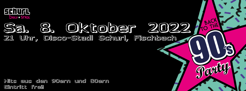 Back to the 90's Party am 8. Oktober