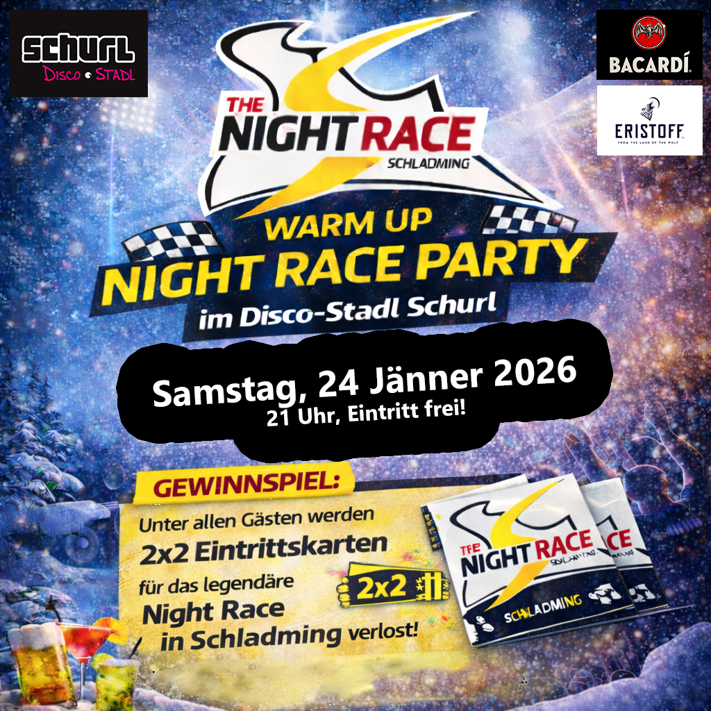 Night Race Warm Up Party am 24. Jänner