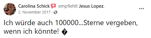 Facebook Empfehlung Geistheiler Jesus Lopez 20