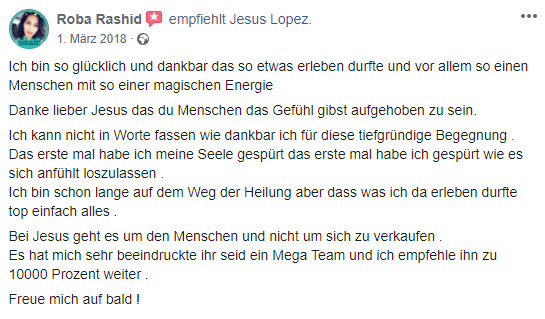 Bewertung Geistheiler Jesus Lopez 3