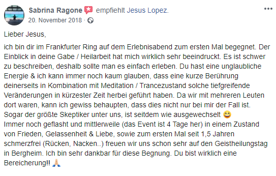 Bewertung Geistheiler Jesus Lopez 7