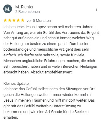 64. Rezension über Geistheiler Jesus Lopez, Menschlichkeit und Träume